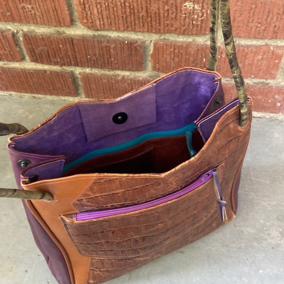 Rare James Culver Leather Croc Embossed Shoulder Bag - Picture 11 of 14